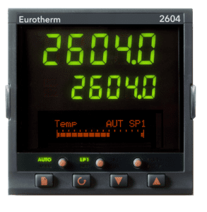 Eurotherm's 2604 process controller. The display shows a number 2604.0, representing the model number