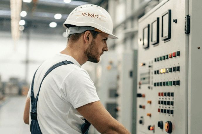 Hiwatt Technician working at machine